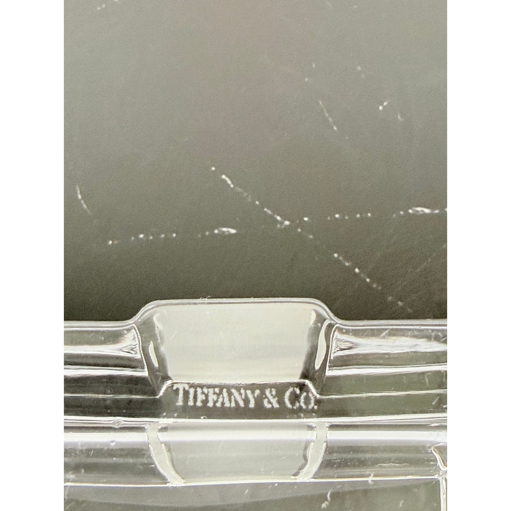 VTG Tiffany & Co. Crystal Box with Frosted Bow 3" Square - Picture 7 of 9